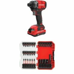 Best deal ⌛ Craftsman V20 Impact Driver Kit, Cordless With Drill/Driver Set, Impact Ready Bits, 33 Pieces (Cmcf810C1 & Cmaf1333) ✔️