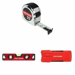 Hot Sale ⭐ Craftsman Tape Measure, Chrome Classic, 25-Foot (Cmht37325S) & Craftsman Torpedo Level, 9-Inch (Cmht82390) & Craftsman S ❤️