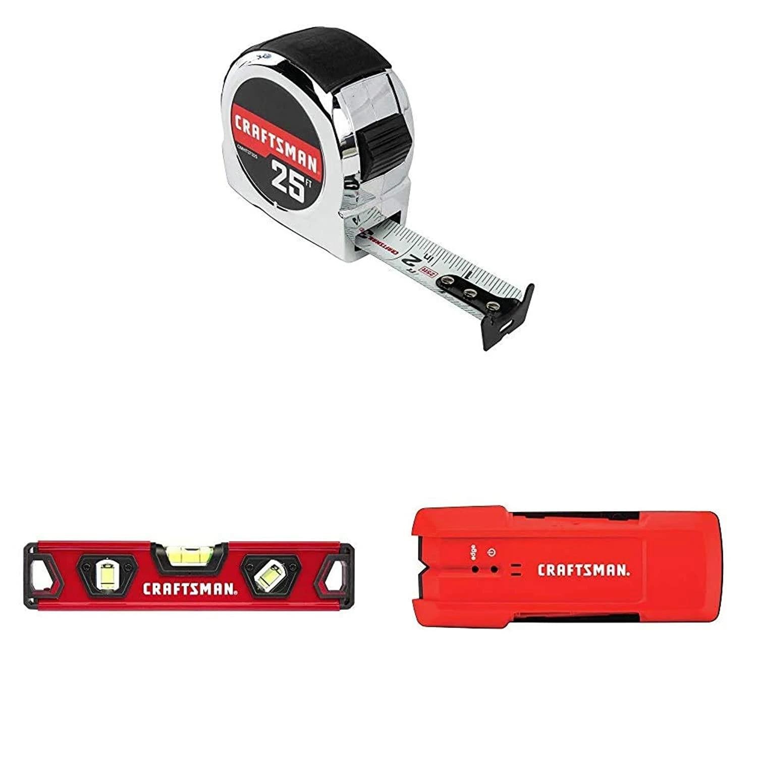 Hot Sale ⭐ Craftsman Tape Measure, Chrome Classic, 25-Foot (Cmht37325S) & Craftsman Torpedo Level, 9-Inch (Cmht82390) & Craftsman S ❤️ 1 Hot Sale ⭐ Craftsman Tape Measure, Chrome Classic, 25-Foot (Cmht37325S) & Craftsman Torpedo Level, 9-Inch (Cmht82390) & Craftsman S ❤️