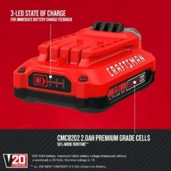 Alternative view of Best deal 🤩 Craftsman 20V Max Lithium Ion Battery, 2.0-Amp Hour (Cmcb202) 🌟