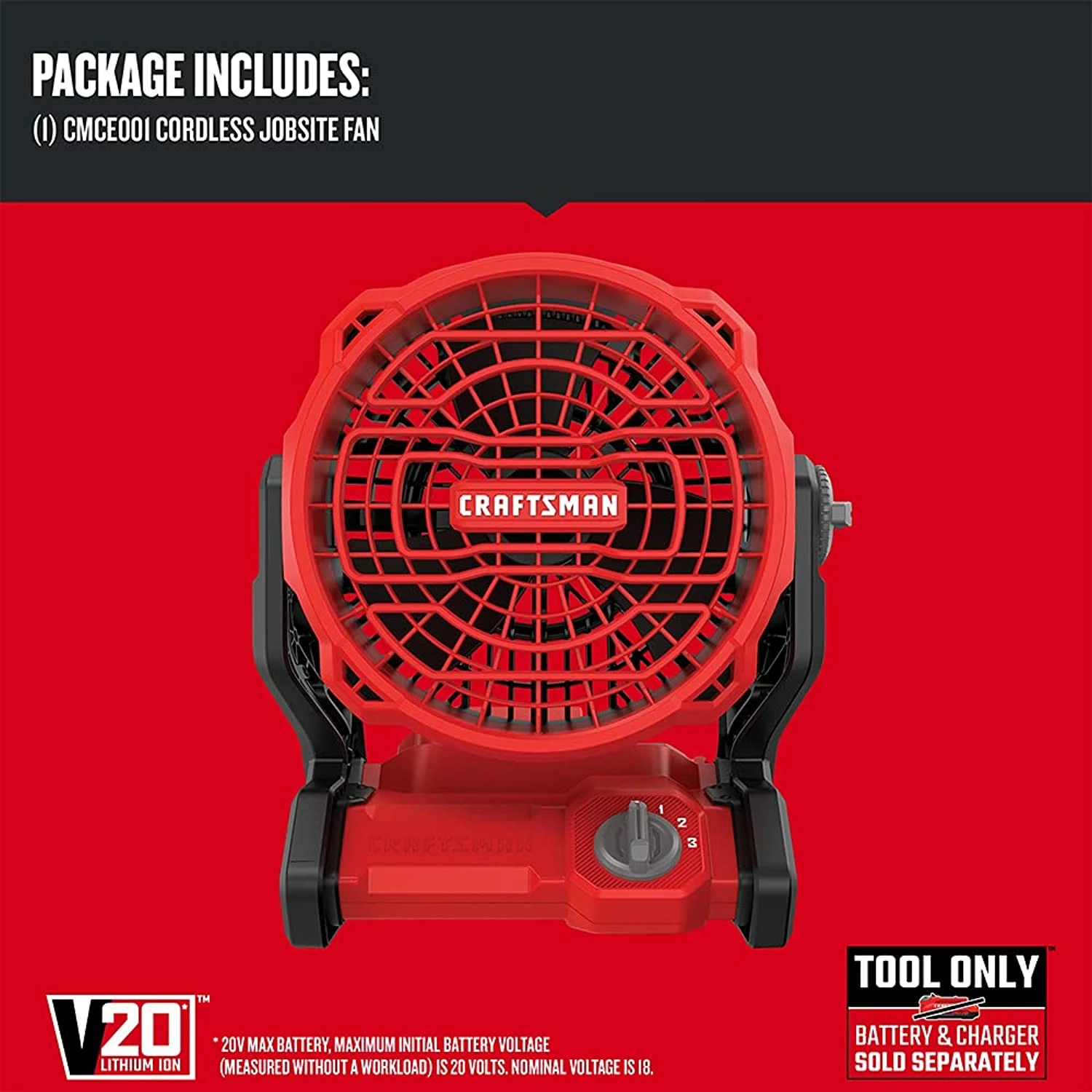 Cheapest π₯ Craftsman V20 Max Cordless Fan With Battery Kit, Charger Included, 4.0-Ah (Cmce001B & Cmcb204-Ck) β 3 Cheapest π₯ Craftsman V20 Max Cordless Fan With Battery Kit, Charger Included, 4.0-Ah (Cmce001B & Cmcb204-Ck) β - Image 3
