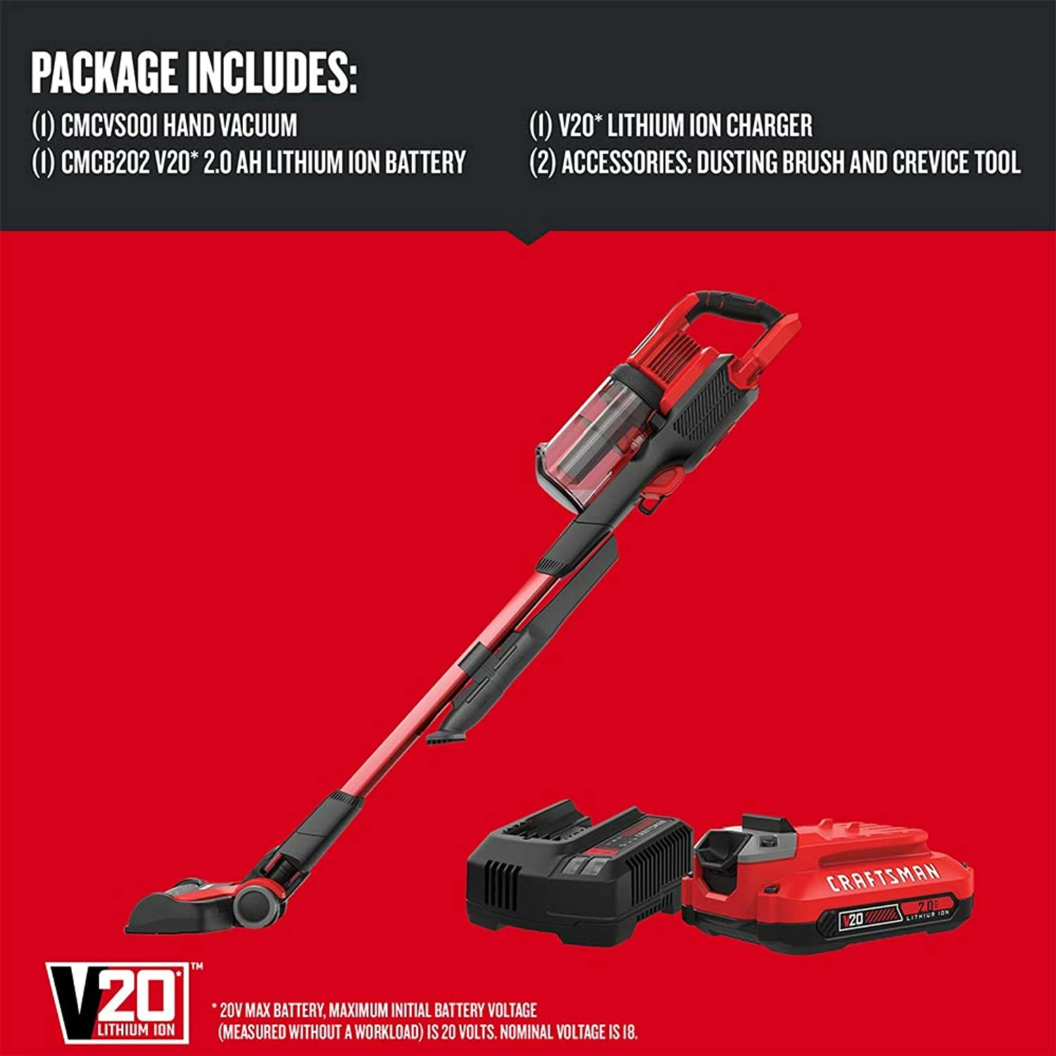 Best deal βοΈ Craftsman Cmcvs001D1 Vacuum, Red 𧨠2 Best deal βοΈ Craftsman Cmcvs001D1 Vacuum, Red 𧨠- Image 2