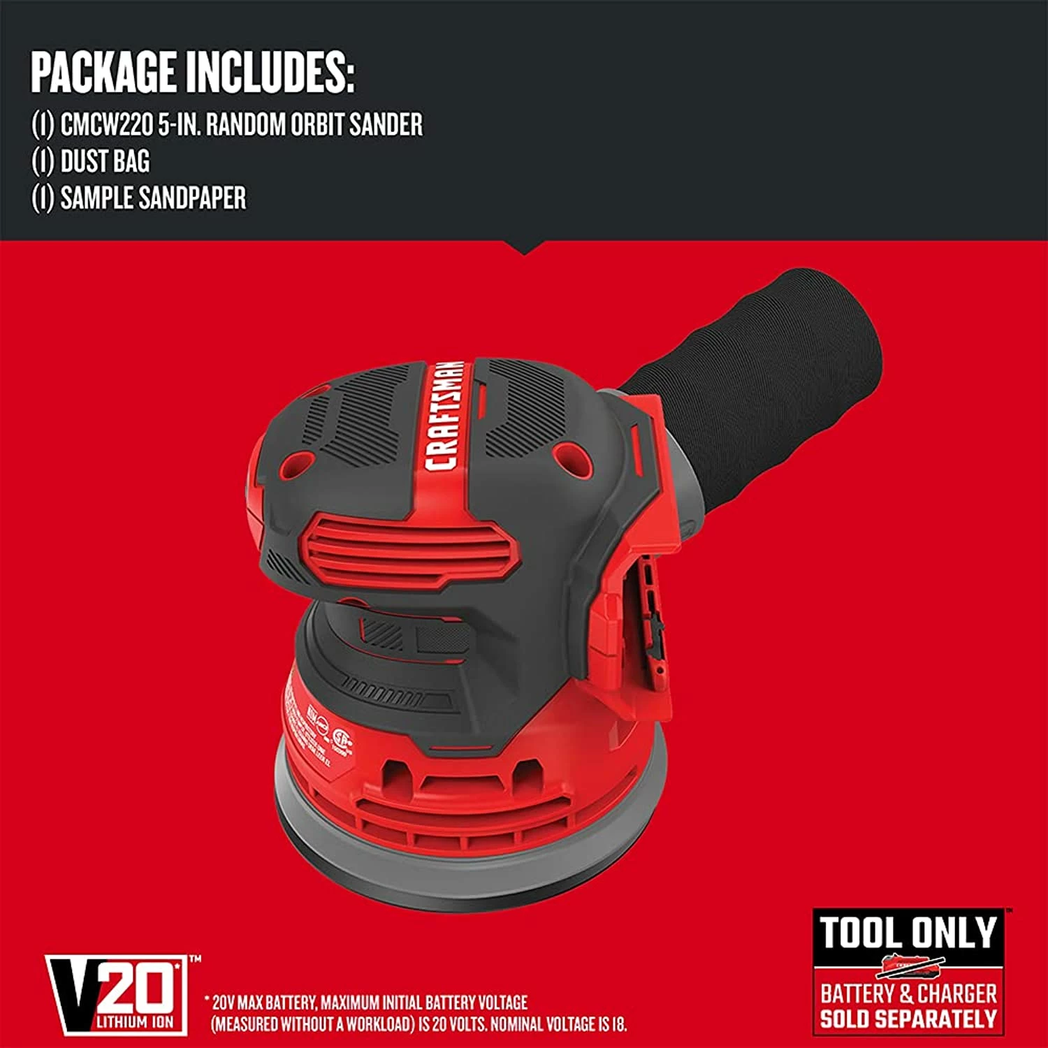 Promo β Craftsman V20 Random Orbit Sander, Tool Only (Cmcw220B) π 2 Promo β Craftsman V20 Random Orbit Sander, Tool Only (Cmcw220B) π - Image 2