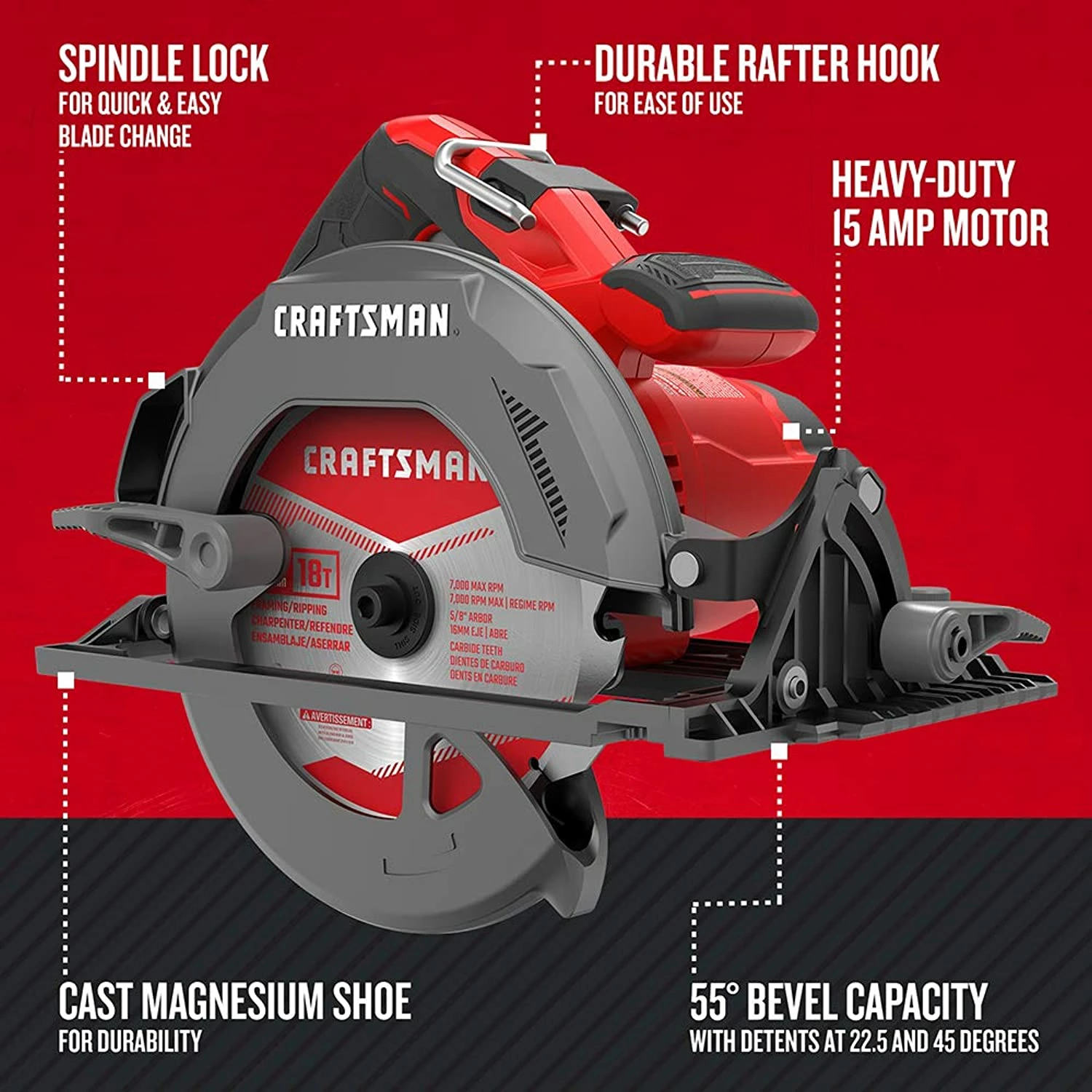 Outlet βοΈ Craftsman 7-1/4-Inch Circular Saw, 15-Amp (Cmes510) π 4 Outlet βοΈ Craftsman 7-1/4-Inch Circular Saw, 15-Amp (Cmes510) π - Image 4