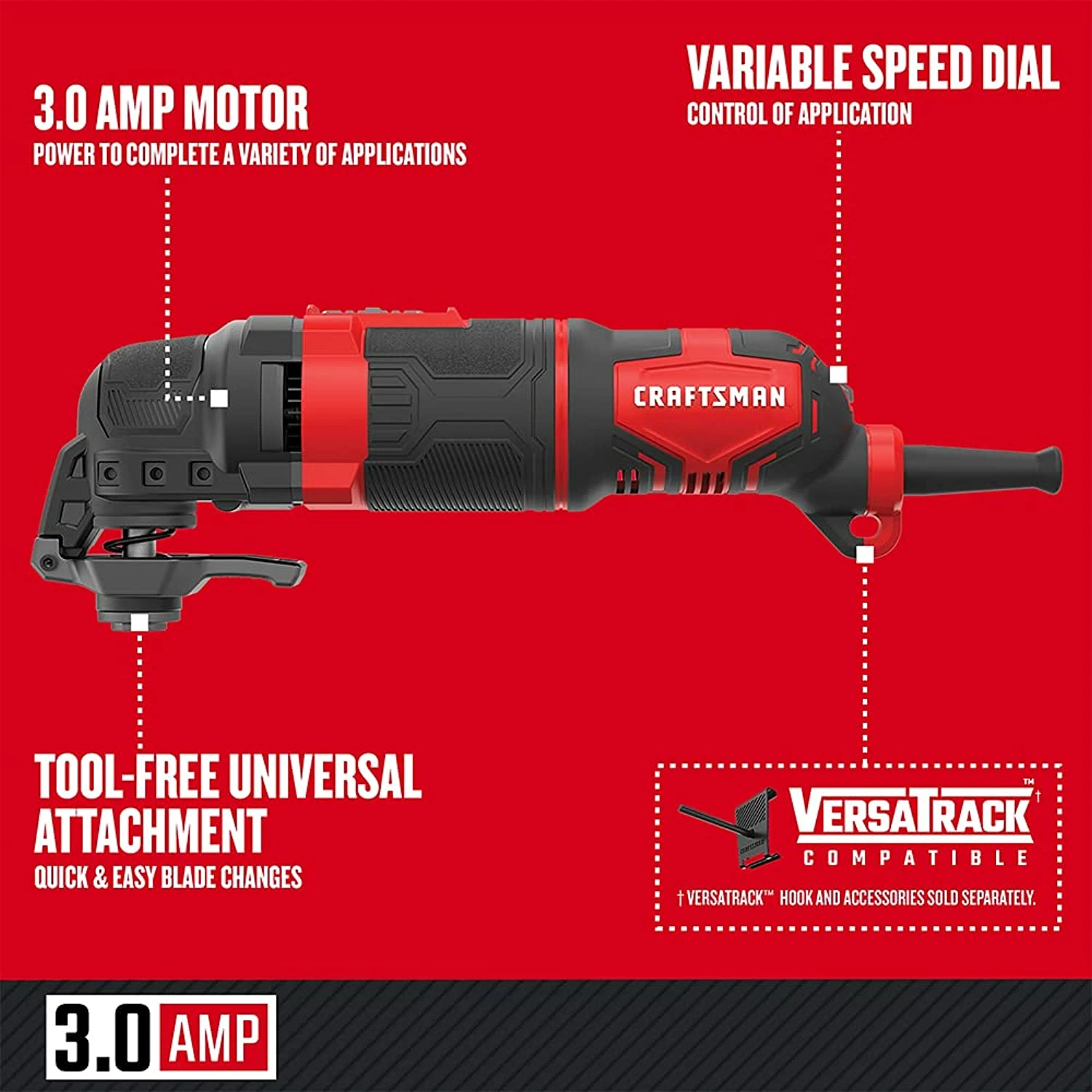 Budget β€οΈ Craftsman Oscillating Tool Kit, 3-Amp, 14-Pieces, Corded (Cmew400) π 3 Budget β€οΈ Craftsman Oscillating Tool Kit, 3-Amp, 14-Pieces, Corded (Cmew400) π - Image 3