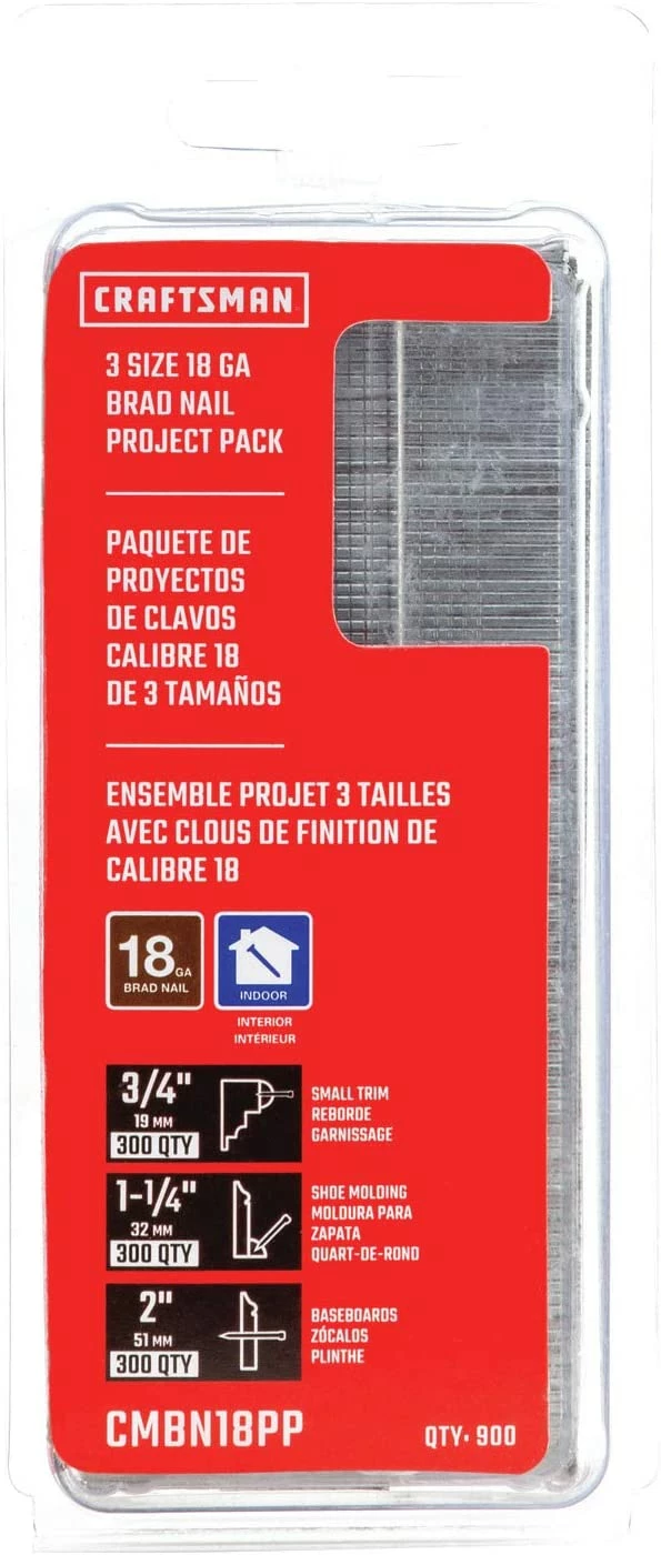 Best deal ✨ Craftsman Brad Nails, 18GA Project Pack (CMBN18PP) ⌛ 1 Best deal ✨ Craftsman Brad Nails, 18GA Project Pack (CMBN18PP) ⌛