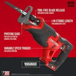 Deals ✨ Craftsman V20 Reciprocating Saw, Cordless, Tool Only (Cmcs300B) 🤩 9 Deals ✨ Craftsman V20 Reciprocating Saw, Cordless, Tool Only (Cmcs300B) 🤩 -Craftsman Tools Sales 61raxVxNd20L.US1500