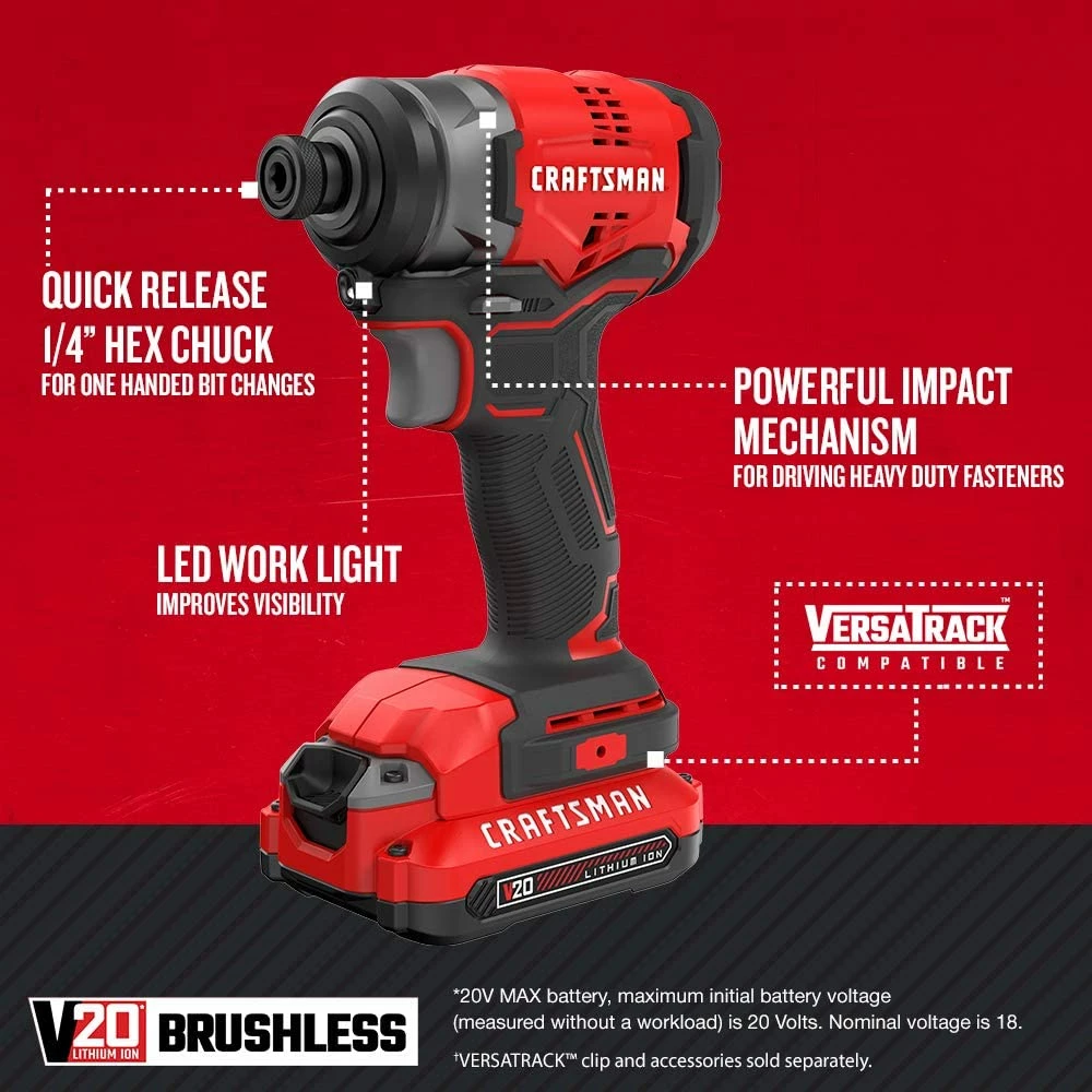 Flash Sale β€οΈ Craftsman V20 Impact Driver Kit, Cordless (CMCF810C1) π 5 Flash Sale β€οΈ Craftsman V20 Impact Driver Kit, Cordless (CMCF810C1) π - Image 5