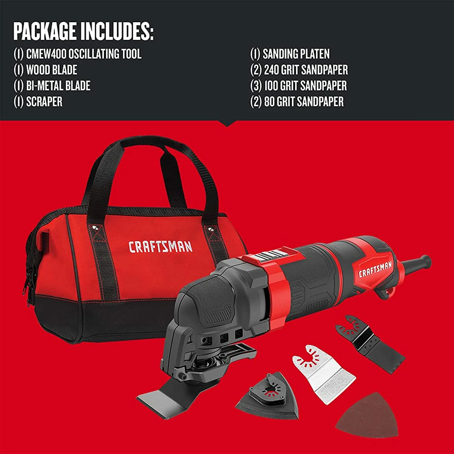 Budget β€οΈ Craftsman Oscillating Tool Kit, 3-Amp, 14-Pieces, Corded (Cmew400) π 4 Budget β€οΈ Craftsman Oscillating Tool Kit, 3-Amp, 14-Pieces, Corded (Cmew400) π - Image 4