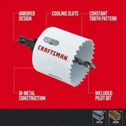 Outlet π₯ Craftsman Hole Saw Kit, Bi-Metal Set, 7-Piece (Cmah1Set7) π 8 Outlet π₯ Craftsman Hole Saw Kit, Bi-Metal Set, 7-Piece (Cmah1Set7) π -Craftsman Tools Sales 7154GTQlX6S.US1500