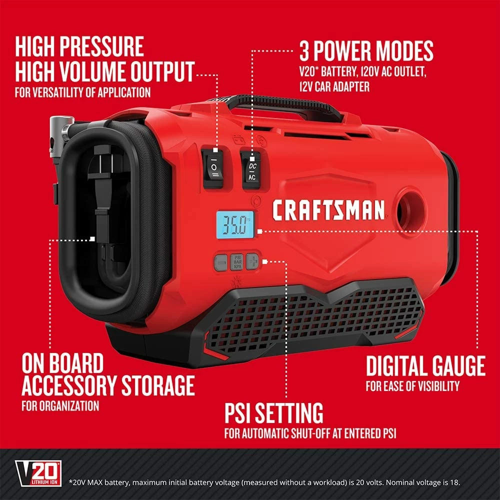 Brand new π₯ Craftsman V20 Inflator, Tool Only (CMCE520B) βοΈ 5 Brand new π₯ Craftsman V20 Inflator, Tool Only (CMCE520B) βοΈ - Image 5