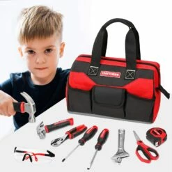 Brand new ❤️ Craftsman 8-Piece Kids Junior Tool Set with Tool Bag, Real Tools 👍