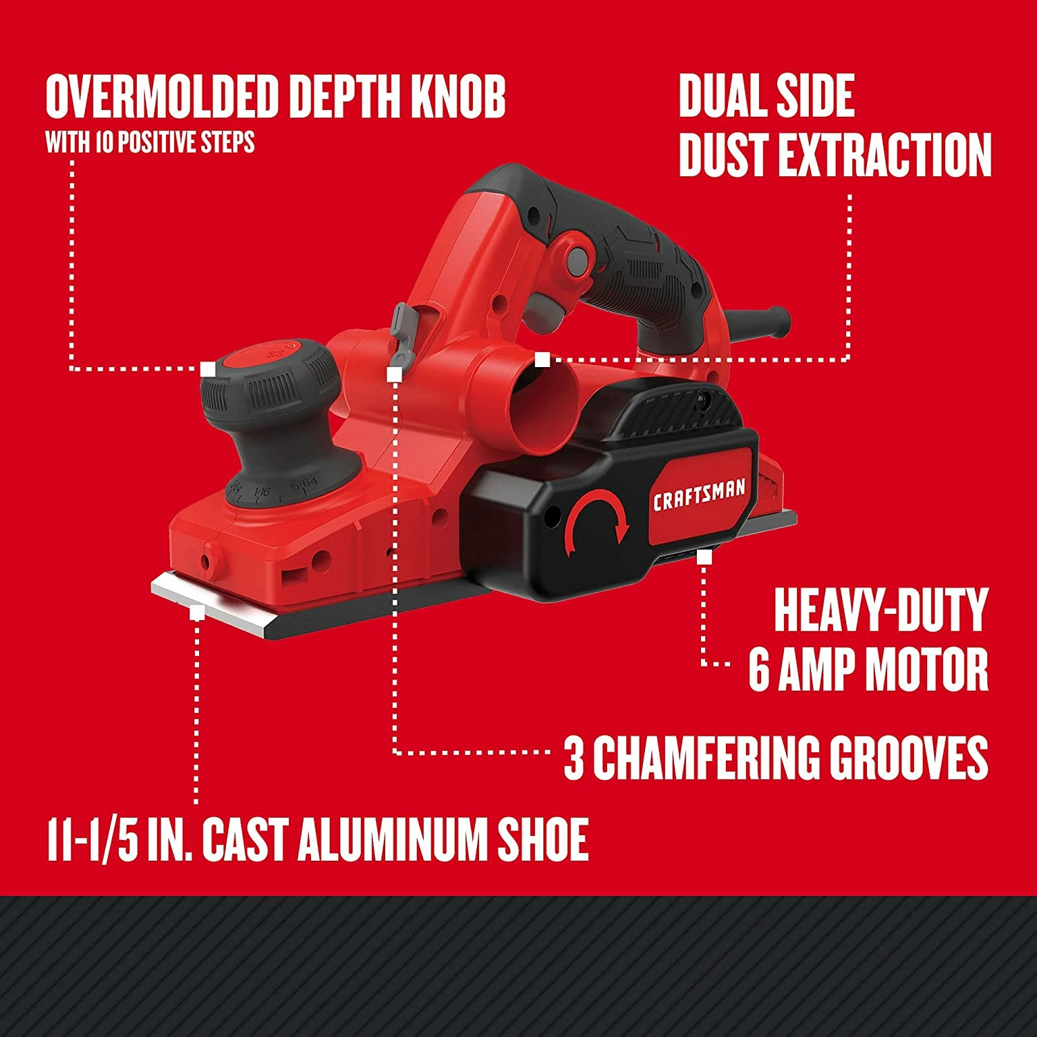 Cheap π Craftsman Hand Planer, 6-Amp, 5/64-Inch (Cmew300) β 3 Cheap π Craftsman Hand Planer, 6-Amp, 5/64-Inch (Cmew300) β - Image 3