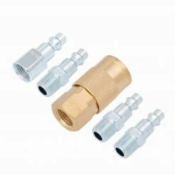 Promo π₯° Craftsman Cmxztsg1001Nb 5-Piece 1/4-Inch Npt Industrial Coupler/Plug Kit, Brass And Steel β€οΈ