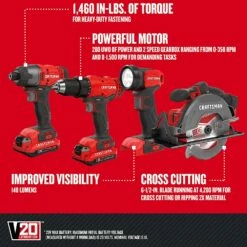 Wholesale 👏 Craftsman V20 Cordless Drill Combo Kit, 4 Tool (Cmck401D2) ⭐ -Craftsman Tools Sales 810BhRbwBMS.US1500