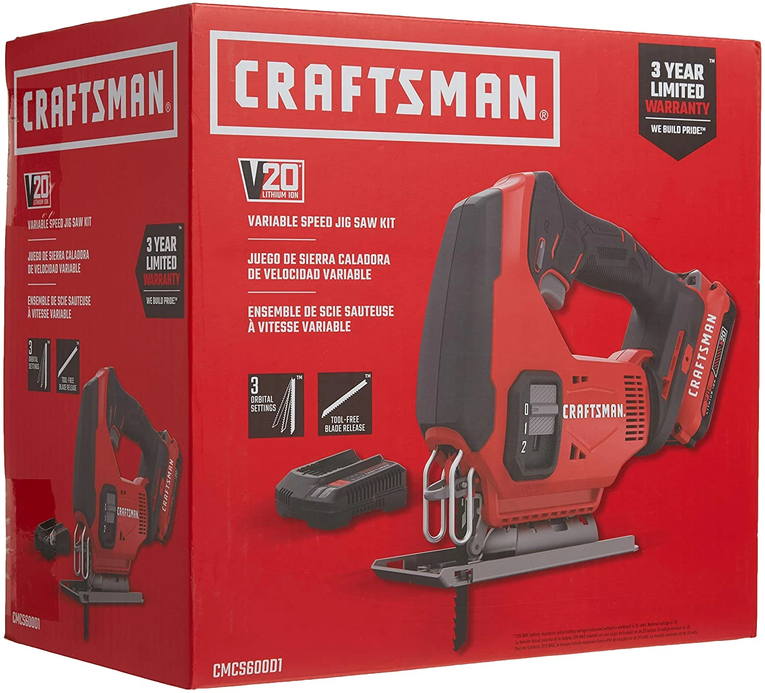 Buy π€© Craftsman V20 Cordless Jig Saw Kit (CMCS600D1) π€© 3 Buy π€© Craftsman V20 Cordless Jig Saw Kit (CMCS600D1) π€© - Image 3