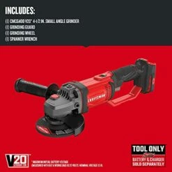 Alternative view of Cheap ❤️ craftsman v20 angle grinder, small, 4-1/2-inch, tool only (cmcg400b) ✔️