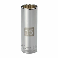 Best Sale 😀 Craftsman 15mm x 3/8" Drive Easy-to-Read 12 pt. Deep Socket 💯