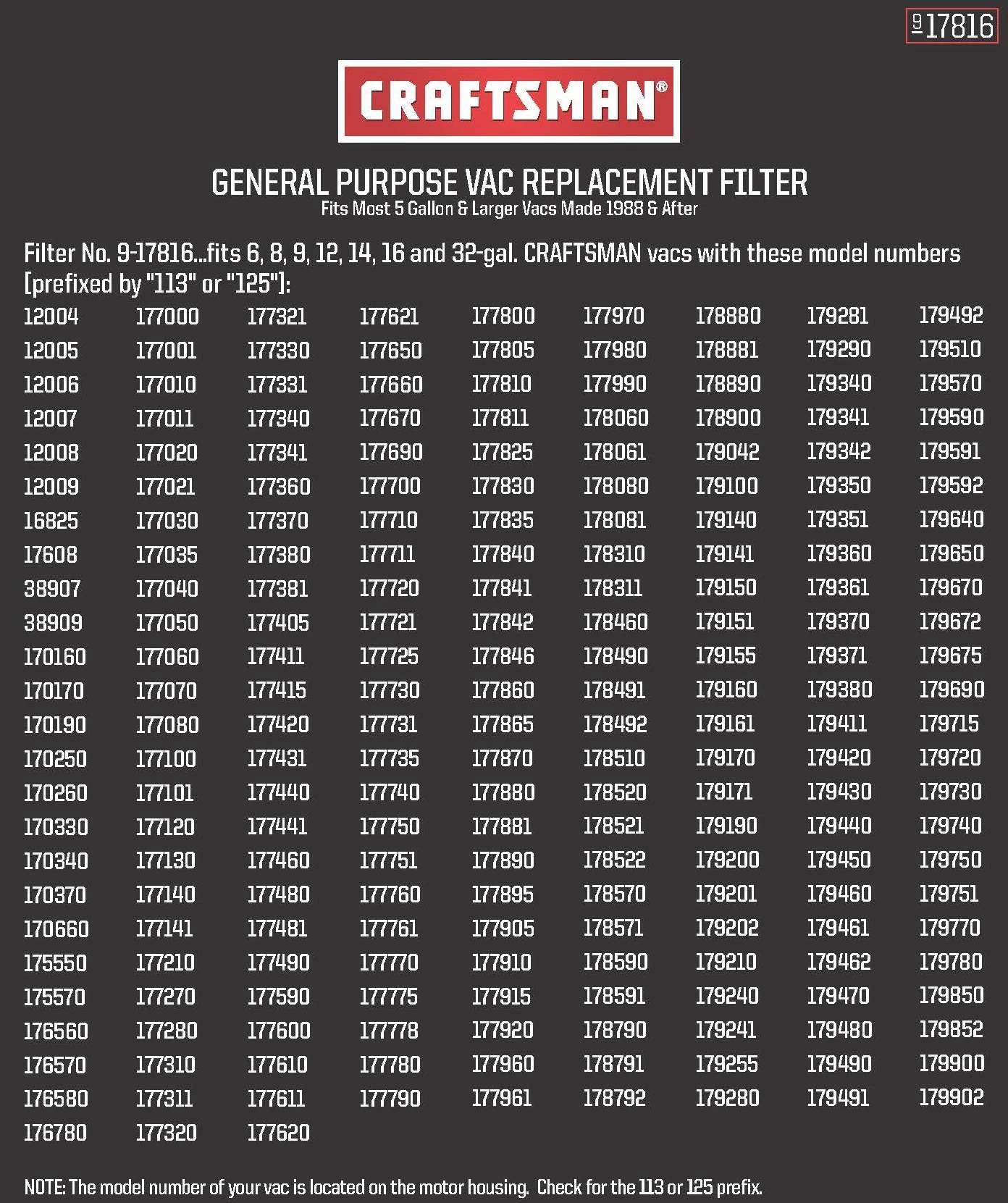 Best deal 𧨠Craftsman General Purpose Red Stripe Vac Cartridge Filter β 3 Best deal 𧨠Craftsman General Purpose Red Stripe Vac Cartridge Filter β - Image 3